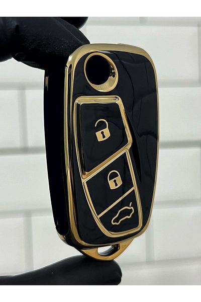 BARKAS ELEKTRONİK Fiat Fiorino Linea Punto Switchblade Nano Key Case 3 Buttons Black