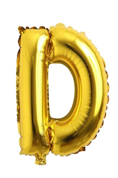 LOTUS PARTY Letter D Foil Balloon - Gold Color Letter a Foil Balloon 16 Inch - Average 36 cm