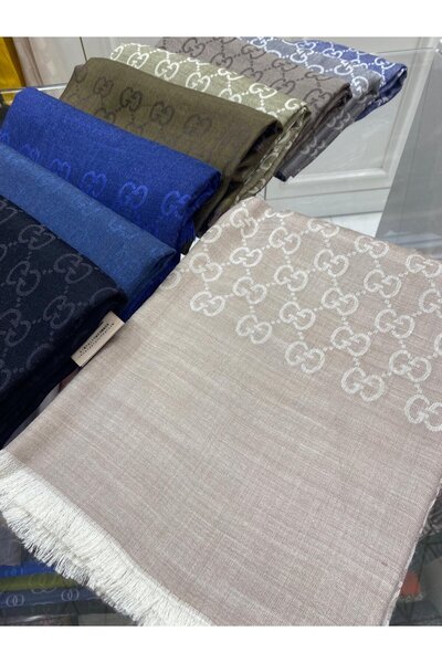 Organic Scarfs İTHAL A+++ Yün İpek Çift Taraflı Marka Şal - Fuşya