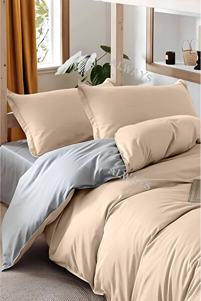 Always طقم غطاء لحاف مزدوج الجوانب مع ملاءة مطاطية