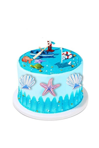 Himi Pasta Süsleri Gemi Set 7 Parça Maket Kürdanlı Cupcake Pasta Süsü Doğum G...