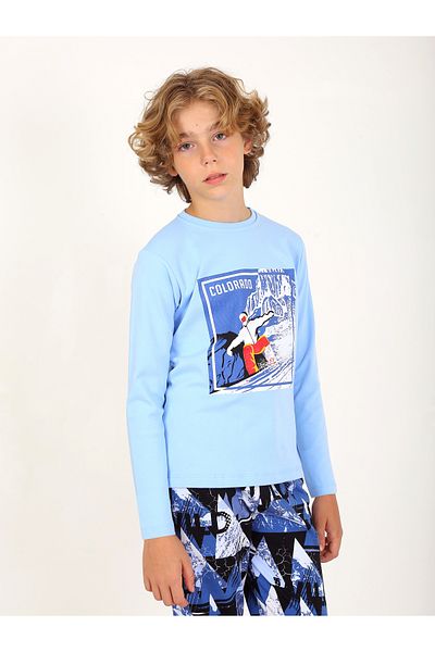 vitmo Set pijama cu maneca lunga pentru baieti Colarado Blue