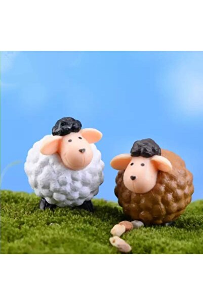 himi teraryum objeleri 2'li Minik Kuzu Teraryum Obje Minyatür Obje Teraryum Aksesuar Teraryum Süsü