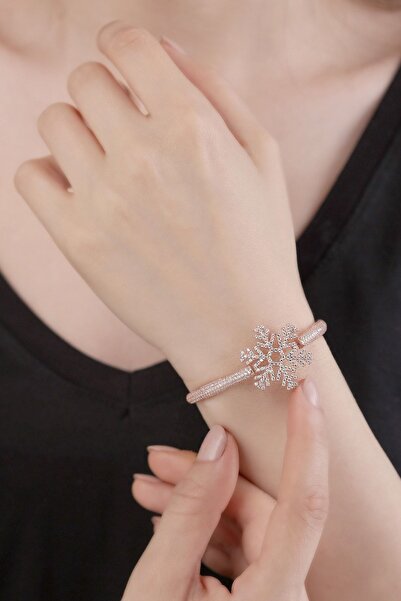 Else Silver Asansörlü Kar Tanesi Gümüş Bileklik