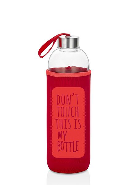 Comprox 1000ml Red Healthy Glass Flask - 1lt Sports Water Bottle