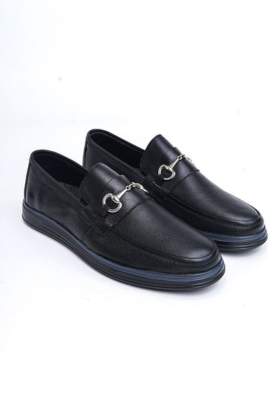 Deripabuc Genuine Leather Men's Black Leather Casual Shoes Mrd7-2001