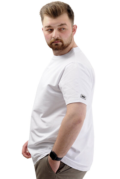 ModeXL Tricou bărbați - Mode XL, mărime mare, lycra, decolteu, THIS IS ME U24076 alb