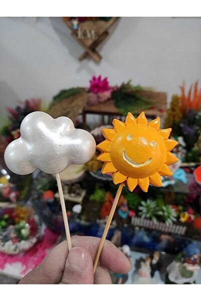 Himi Pasta Süsleri Güneş Bulut Maket Kürdanlı Cupcake Pasta Süsü Doğum Günü S...