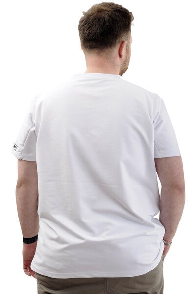 ModeXL Tricou bărbați - Mode XL, mărime mare, lycra, decolteu, THIS IS ME U24076 alb