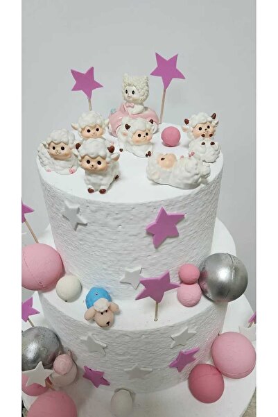 Himi Pasta Süsleri Sevimli Kuzular Maket Kürdanlı Cupcake Pasta Süsü 8 Parça ...