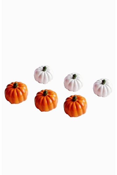Himi Pasta Süsleri Pumpkin 6 Pieces Model Toothpick Cupcake Cake Decoration B...