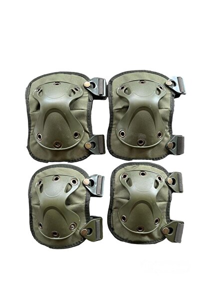 gözet Haki Koruyucu Dizlik Ve Dirseklik Takımı - Askeri Airsoft Motosiklet Bi...