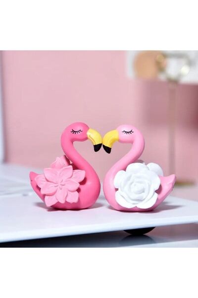 Himi Pasta Süsleri 2'li Flamingo Maket Kürdanlı Cupcake Pasta Süsü Doğum Günü...