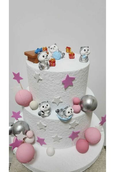 Himi Pasta Süsleri Cute Cats 11 Pieces Model Toothpick Cupcake Cake Decoratio...