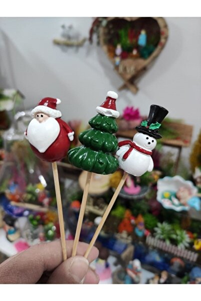 Himi Pasta Süsleri 3-Piece Christmas New Year Model Toothpick Cupcake Cake De...