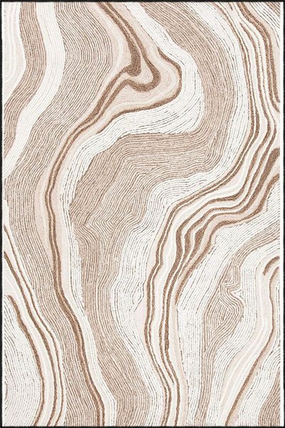 Rugs Modern Halı Cream Wavy Pattern Woven Base Carpet and Washable Carpet Mir...