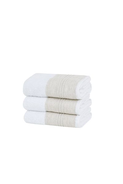 Yataş Set Prosoape Oaspeți Korin 3 Piese 30x50 Cm - Alb