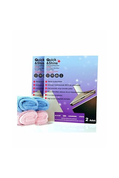 Quick&Shine 2-Piece Microfiber Cleaning Cloth - Multi-Purpose