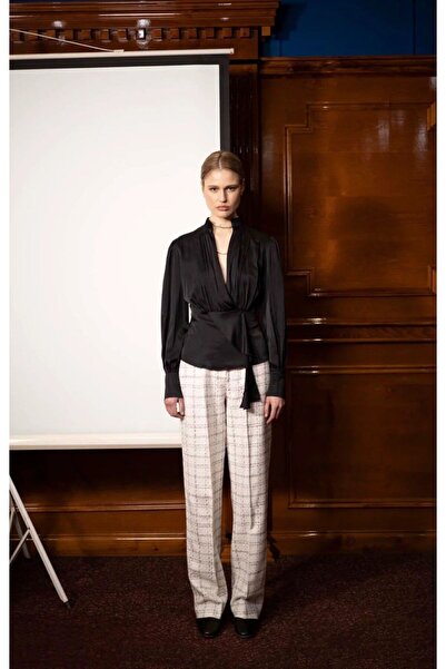 janbely Siyah İpek Gömlek