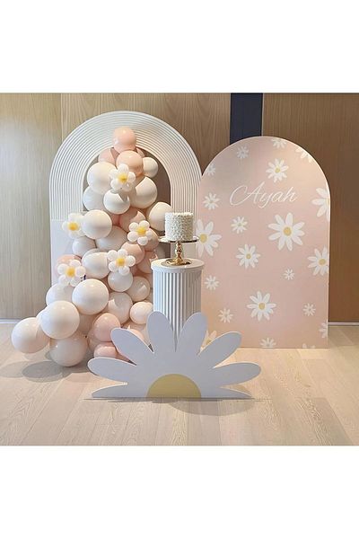 Parti Setim Retro White and Pink Blush 50-Piece Balloon Set