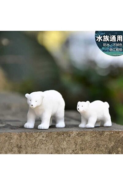 Himi Pasta Süsleri 2'li Kutup Ayısı Minyatür Figür Karakter Oyuncakları Evcil...