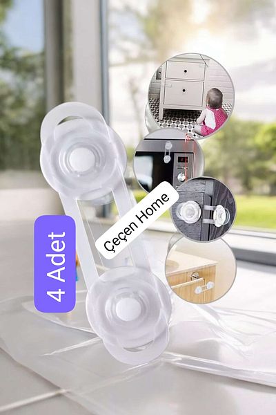 ÇEÇEN HOME Κλειδαριά ασφαλείας για παιδιά 4 τεμαχίων σιλικόνης - πολλαπλών χρήσεων