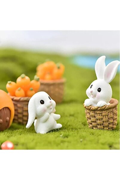Rabbit Set 6 Pieces Miniature Figure Character Toys Household Small Tiny Toys