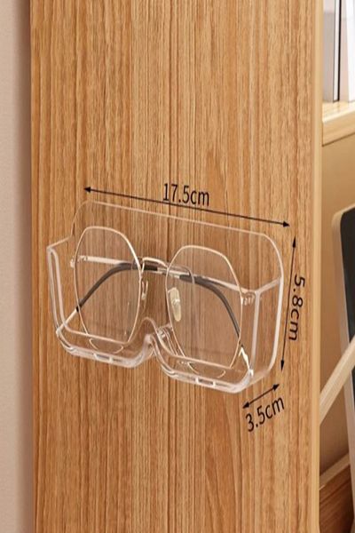 Tor Store Set of 2 Self-Adhesive Transparent Plexi Glasses Stand - Suitable for All Models (17x6x3 Cm)