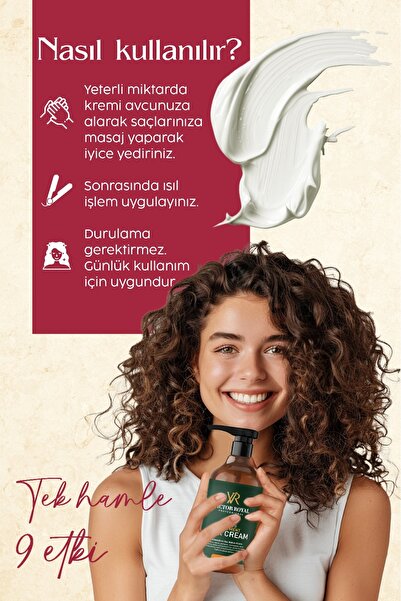 Victor Royal Bukle Belirginleştirici Kıvırcık Ve Dalgalı Saçlar Için Durulanmayan Saç Kremi 500 Ml. 8684415818188