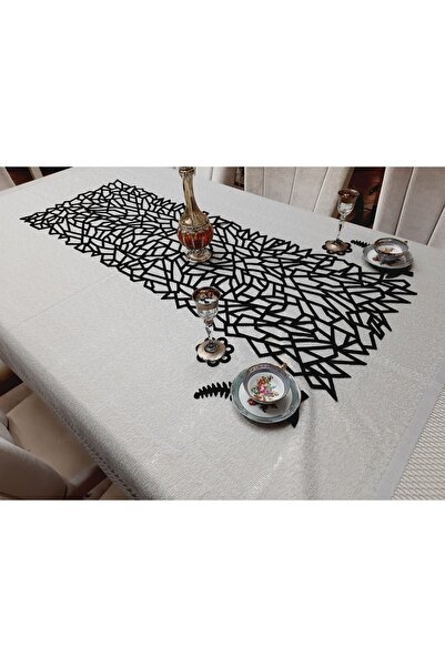 SEHARA Crna Prirodna koža Stolni raner - 125x45cm, debljina 1.7mm, poklon u o...