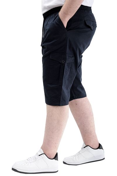 ModeXL Ανδρικό Capri - Mode XL, Μεγάλο Μέγεθος, Τσέπη Cargo, Δέσιμο στη μέση, Σκούρο Μπλε 21404