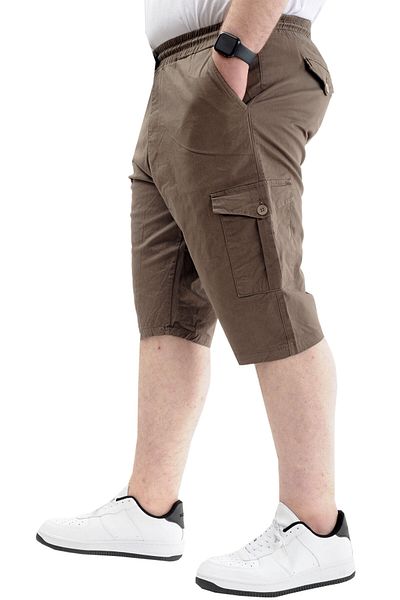 ModeXL Capri για άνδρες - Mode XL, Plus Size, με τσέπη Cargo και δέσιμο στη μέση - VALENCIA 21404 Earth