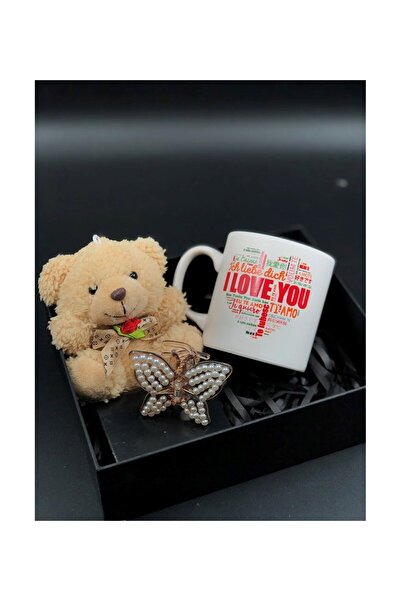 Masalsı Concept το πιο ειδικό δώρο για τον εραστή σας, μπρελόκ από βελούδινο αρκουδάκι lovekupa σε μαύρο κουτί