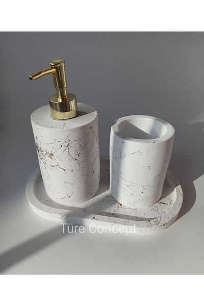 Ture Concept Gold&gold Patterned Bathroom Set