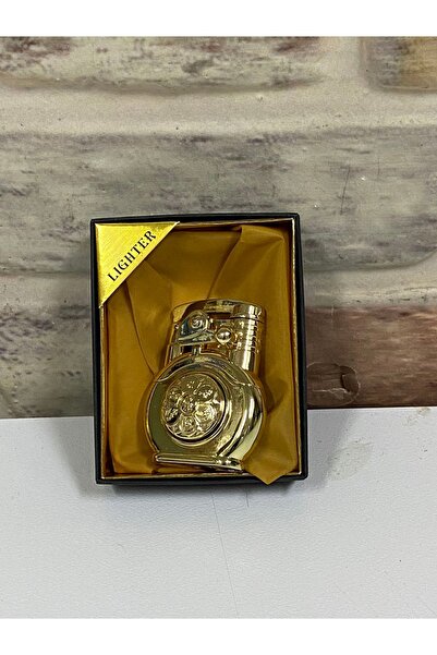 LİGHTER Otantik Model Sarı Gold Renk Gazlı Kişiye Özel Çakmak