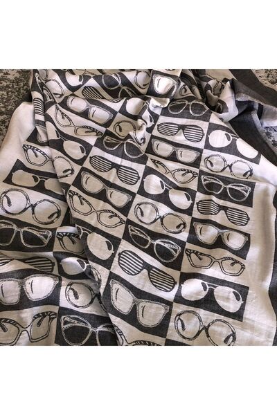 Evoli Glasses Gray Peshtemal 100% Cotton 100X180Cm
