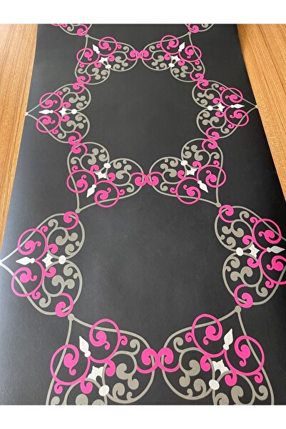 BAŞYAPI DİZAYN Siyah-pembe Desenli Ithal Duvar Kağıdı (5m²)