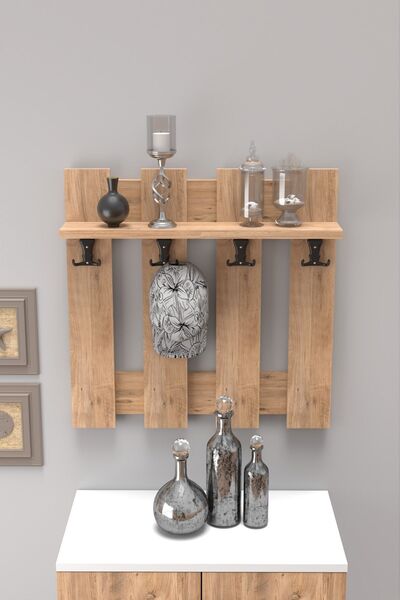 GOLDFALEZ Askılık Portmanto Çit Duvar Askılığı Elbise Askılığı Ceviz