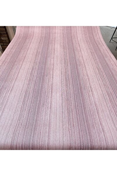 BAŞYAPI DİZAYN Pembe Çizgili Ithal Vinly Duvar Kağıdı (10m²)