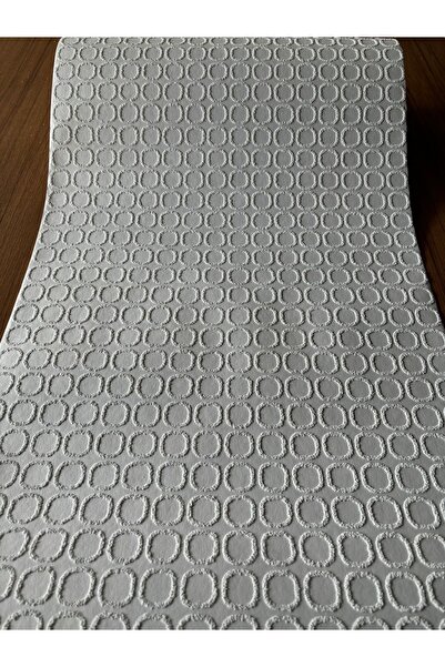 BAŞYAPI DİZAYN 3D Efektli Kırık Beyaz Boyanabilir Geometrik Desenli Ithal Duvar Kağıdı (5m²)