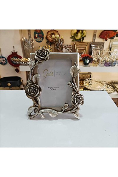 Gold home design Fotoğraf Çerçevesi Gül Desenli 13x18
