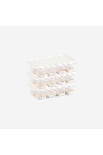 PONÇİK STORE 3 Pieces Silicone Based Lid Press-Out Ice Mold - 8 Compartment Non-Stick Icebox
