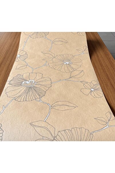 BAŞYAPI DİZAYN Kavun Içi Rengi Çiçekli Ithal Duvar Kağıdı (5m²)