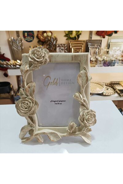 Gold home design Fotoğraf Çerçevesi Gül Desenli 13x18