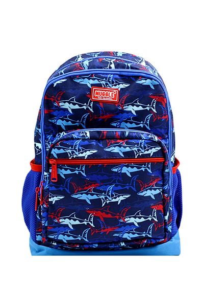 uzaktangelir Rucsac de școală Muggle Primary Middle School cu 4 compartimente Shark Blue