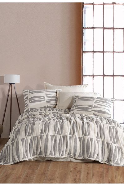 Antepiş Home Dionis Double Bed Set - Anthracite