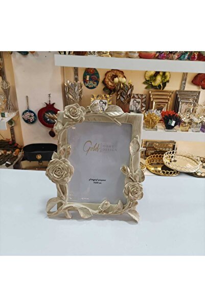 Gold home design Fotoğraf Çerçevesi Gül Desenli 15x20