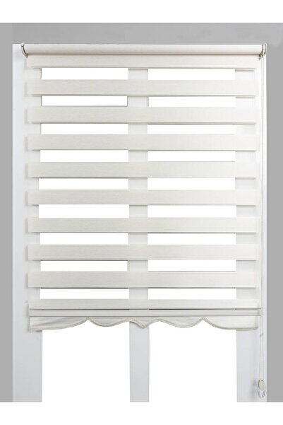 STORPEN İTHAL BAMBU BEYAZ ETEK DİLİMLİ ZEBRA PERDE