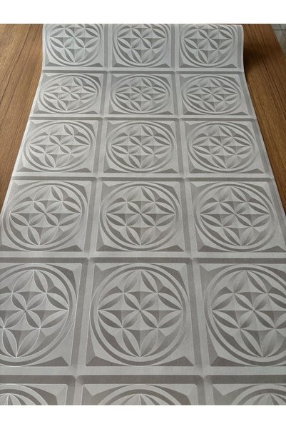 BAŞYAPI DİZAYN Vizon 3 Boyutlu Geometrik Desen İthal Vinly Duvar Kağıdı (5m²)