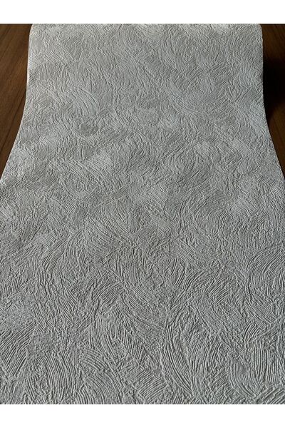 BAŞYAPI DİZAYN Kırık Beyaz Boyanabilir Fırça Darbe Desenli Ithal Duvar Kağıdı (5m²)
